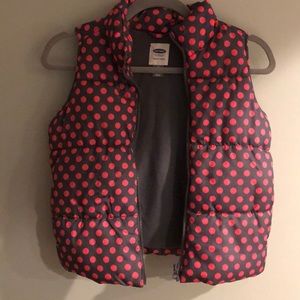 🎄 Pink and Gray Polka Dot Vest w/ Zipper